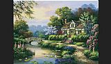 Sung Kim Canvas Paintings - Swan Cottage II
